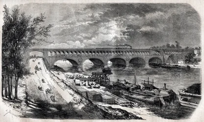 1867年のオートゥイユ高架橋（ポイント・デュ・ジュール橋）。