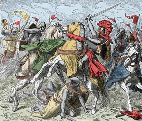 エルスター川の戦い。シュヴァーベンのルドルフが致命傷を負った - サクソン人の反乱（1073-1075年）。ラインフェルデンのロドルフ（1025-1080年頃）、シュヴァーベン公、ローマの反王は、エルスターの近くの戦いで、ヘンリー4世の軍との戦いで致命的な傷を負った。