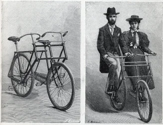 自転車には、「プネット・サイクル」というメーカーの2つのシートがあり、自転車のない状態とある状態があります。"La Nature "のエングレーヴィング