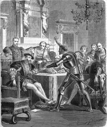Blaise de Monluc (1502-1577) フランソワ1世の宮廷に仕えたフランスの元帥。19世紀のエングレーヴィング。