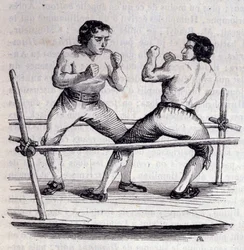 1790年、ボクサーのダニエル・メンドーサ（1764-1836）とリチャード・ハンフリーズ（Humphreys）。19世紀のエングレーヴィング