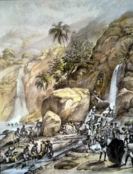 ブラジル、イタコルミ山脈（ミナス・ジェライス州）の溶岩に金鉱石を発見。1820