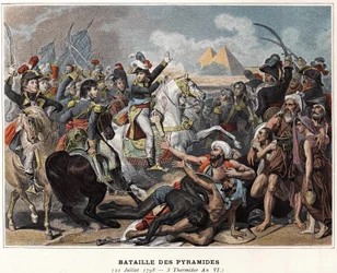 エジプトのキャンペーン（遠征）（1798〜1801年）。ピラミッドの戦い、7月21日