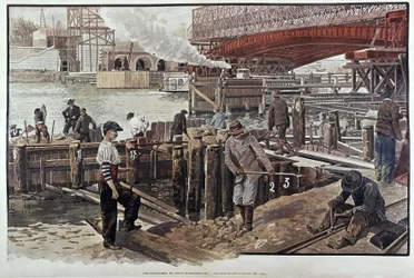 アレクサンダー3世橋の建設現場 - 「Le petit journal」 05/1899掲載