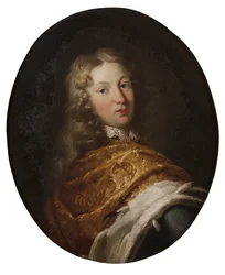 チャールズ3世ギヨーム・ド・バーデン・デュルラッハ - バーデン・デュルラッハ侯爵ウィリアム3世（1679-1738）の肖像、匿名 .油彩・キャンバス