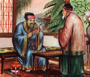 中国の哲学者、孔子（または孔富子、孔子子）（紀元前551年～479年）、古代文明の知識を相談される - 孔子（紀元前551年～479年）、中国の哲学者、古代文明の知識を相談される - 個人蔵