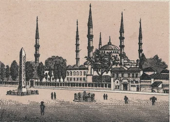 トルコ・コンスタンティノープル：スルタン・アクメドのモスク（Mosque of Sultan Achmed）の風景。『世界図説168景』より 未撮影（19世紀末頃