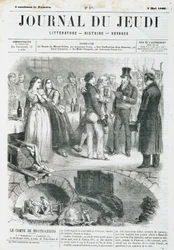 モンテ・クリスト伯（Monte Cristo）のエドモン・ダンテス（Edmond Dantes）が接待を受ける-1860年03月05日付「Le Journal du Thursday」にて