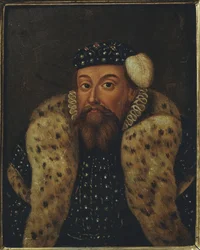 Eric XIV de Suede - スウェーデン王エリック14世（1533-1577）の肖像、匿名 .木に油彩。寸法：19x15 cm。ストックホルム国立博物館