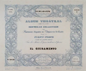 メルカダンテ作のオペラ「Il Giuramento」の扉（1837年