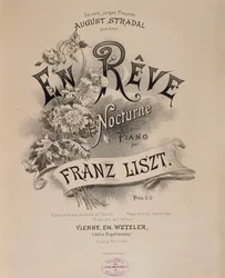 フランツ・リスト（1811-1886）の楽譜「En reve」の扉 19世紀 ボローニャ、civico museo musicale