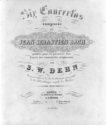 ジャン・セバスチャン・バッハ（Johann Sebastian Bach）の6つの協奏曲の楽譜の表紙