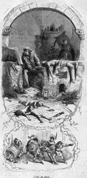 Gilles de Rais (Retz ou Rays) (1404-1440), ジョアン・オブ・アルクの腕の仲間。19世紀のエングレーヴィング。