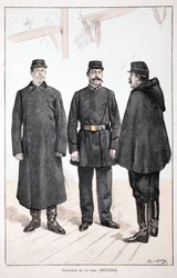ガーディアンズ・オブ・ザ・ピース（1873年～1894年）。アルフレッド・レイ(1864-?)とルイ・フェロンによるセーヌ川警部のルイ・ルピーヌ(1846-1933)の後援で出版された本「平和の戦士たちの歴史」の挿絵のためのカラー・エッチング。