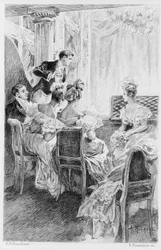 スタンダール『赤と黒』の挿絵。1830年。19世紀末の版画。