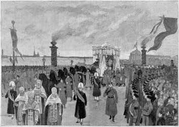 1894年に行われたツァーリンドル3世の葬儀の様子を描いたもの。
