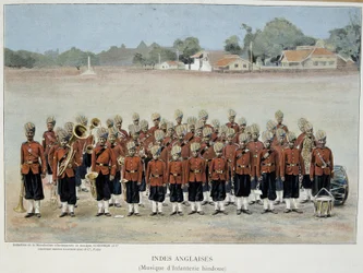 イギリス領インドの歩兵隊 - 彫刻、19世紀後半