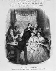 スカラ座のロッジの内部。1844.