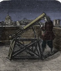 アイザック・ニュートン（1642-1727） 望遠鏡を使うイギリスの物理学者。