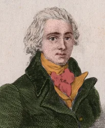 Jean-Pierre-Claris (Jean Pierre Claris) de Florian (1755-1794), 劇作家、小説家、詩人、フランスの寓話作家（1755-1794）。1876年のエングレーヴィング。