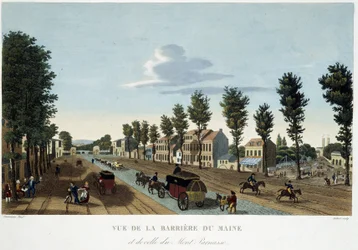 メイン州の防波堤（1820年頃） - Courvoisierの「Vues de Paris」にて