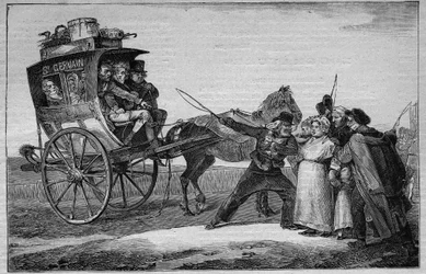 19世紀のLes Omnibus de Paris。Le Cuckoo - 1892年のエングレービング