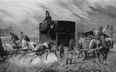 19世紀のLes Omnibus de Paris: la Bearnaise - 1892年のエングレービング