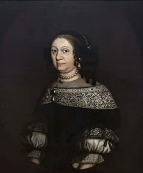 Louise Charlotte de Brandebourg, était une duchesse consort de Courlande - Margravine Louise Charlotte of Brandenburg (1617-1676), Duchess of Courland, Anonymous .キャンバスに油彩、17世紀後半。ストックホルム国立博物館