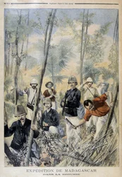 マダガスカル遠征：ブッシュの中で-「Le Petity Journal」1895年8月号掲載
