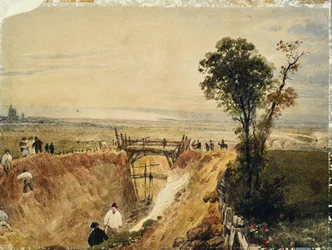 Making the Shoreham Railroad, c.1840 (watercolor on paper)   1463005   ja       japanese Successfully Translated  Original: Madame la Menagere, Etaples (watercolor on paper) Translat: Madame la Menagere, Etaples (watercolor on paper) 1456740 ja japanese Su