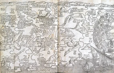パレスチナの地図-ベルナルド・ド・ブレイデンバッハ著『聖なる巡礼』より