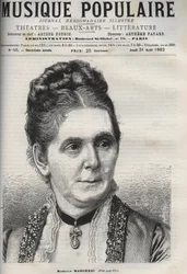Mathilde Marchesi (1821-1913) ドイツのメゾ・ソプラノ - 輝かしい週刊紙 "Popular music "に掲載された彫刻 - 1882年