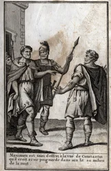 ローマ皇帝マキシミアン・ヘラクレス（Marcus Aurelius Valerius Maximianus）（250-310年頃）は、義理の息子であるコンスタンティヌス（コンスタンティヌス1世、Flauius Valerius Aurelius Constantinus、272-306年）の姿を見て恐怖に襲われ、自分がベッドで刺したと思い込む。