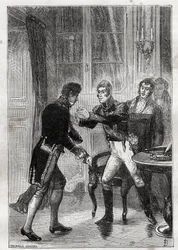 1830年、シャルル・ルメルシエ・ド・ロングプレ（1778-1854）とシャルル10世のサン＝クルーでの会談 - ルイ＝ブラン（1811-1882）の『Histoire de dix ans: 1830-1840』に掲載された1882年のエングレービング