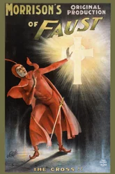 モリソン・オリジナル・プロダクション・オブ・ファウスト - the cross!- ファウストを題材にした劇のポスター"la Croix"