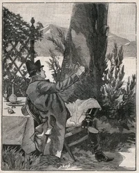 ナポレオン・ボナパルト（1769-1821）は、1800年のマレンゴの戦いの3日前に、マッジョーレ湖（Lago Maggiore）のイゾラ・ベッラ島（Isola Bella）で、月桂樹の幹に「Battaglia」の文字を書いた。1885年の "Les arts et metiers illustres "に掲載されたエングレーヴィング