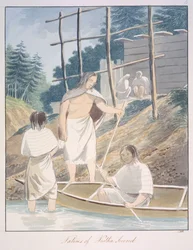 ヌートカ湾の先住民、1843-50年頃（水彩画）