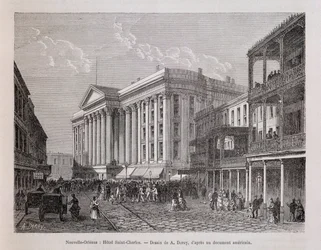 New Orleans (ニューオリンズ): Hotel Saint-Charles (サンチャールズ) - 「Le tour du monde」1876年2学期掲載