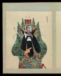 京劇人物肖像画100点 19世紀末～20世紀初頭（アルバム50葉、絹本、墨、彩色、金彩）