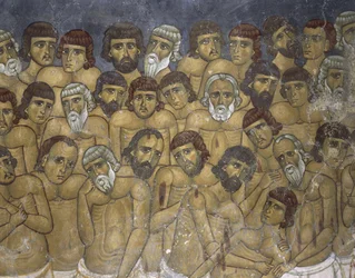 殉教者のグループの絵画、Ayios Nikolaos Ties Steyis, Kakopetria, Cyprus
