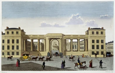 1820年頃の代議士会宮殿 - Courvoisierの「Vues de Paris」にて