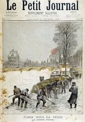 雪のパリ、撮影されたセーヌ川 - 1895年2月24日付「Le Petite Journal」にて