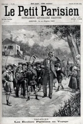 パリの学校の休みに田舎に旅行に行く。"Le Parisien "に掲載された刻印