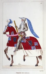 Pierre, Viscount de Rohan, Sire de Gie (1451-1513).フランスの元帥。1830年に描かれた版画。