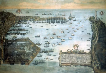 1597年のジェノバの港。ジェノバ・ナヴァーレ博物館 - ペグリ。