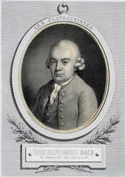 ジャン・セバスティアン・バッハの息子、シャルル・フィリップ・エマニュエル・バッハ（1714-1788）のメダイユの中の肖像、n.d. 19年代。