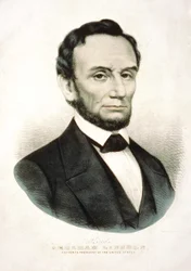 エイブラハム・リンカーンの肖像。アメリカの政治家（1809年～1865年）。