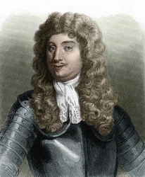 フランスの船乗り、デュケイン侯爵アブラハム（1610-1688）の肖像-ラヴァレの『フランス史』所収、エングレーヴィング、SD。
