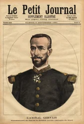 北部海軍本部長ジェルベ提督（1837-1921）の肖像。1891年9月5日「Le petit journal」に掲載されたエングレーヴィング。セルバのコレクション。