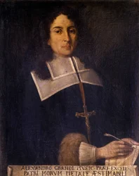 アレッサンドロ・グランディ（1577-1630）イタリアの作曲家の肖像。